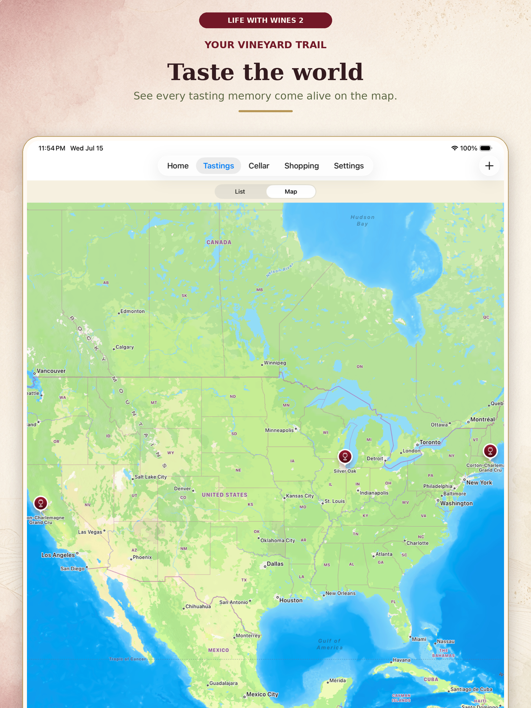 Tasting map