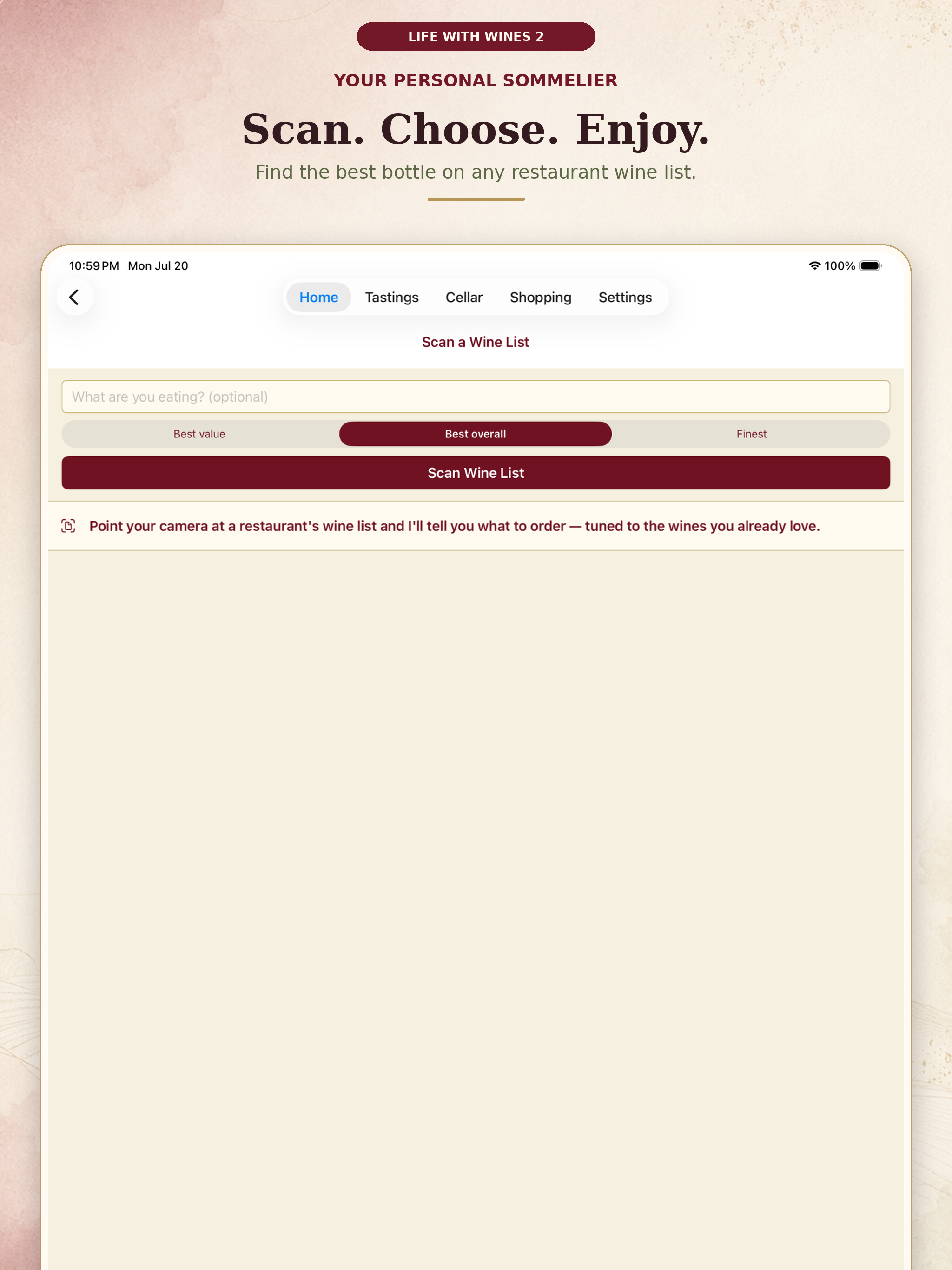 Wine List scanner