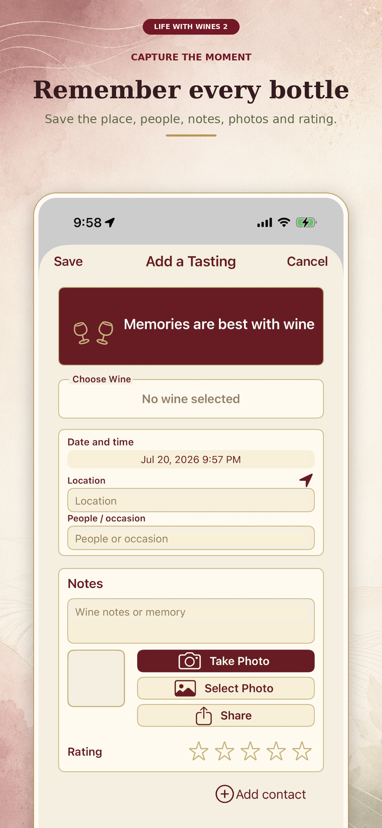 Add a tasting